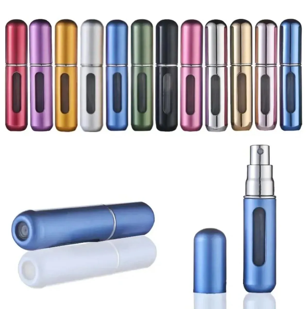 New 5ml Portable Mini Refillable Perfume Bottle Jars With Spray Scent Pump Empty Cosmetic Containers Atomizer Bottle For Travel Tools