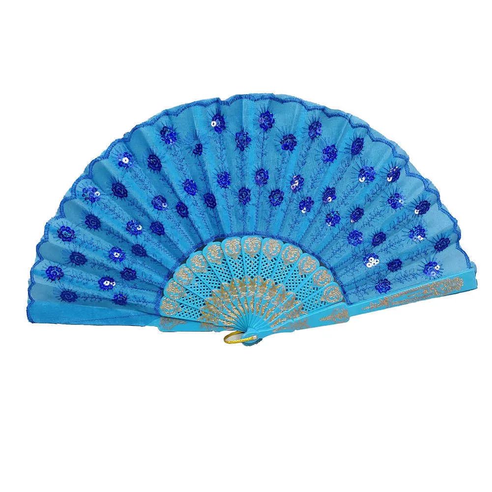Chinese Style Products Folding Fan New China Handheld Fan Folding Spanish Style Flower Dance Party Wedding Fan Home Decoration
