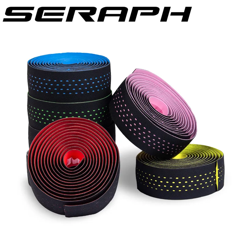 Bike Handlebars Components Seraph Road bike Handlebar tape Bar pink/black/white/red/green/blue Anti-sweat Strap 2 Bar Bike parts 230727