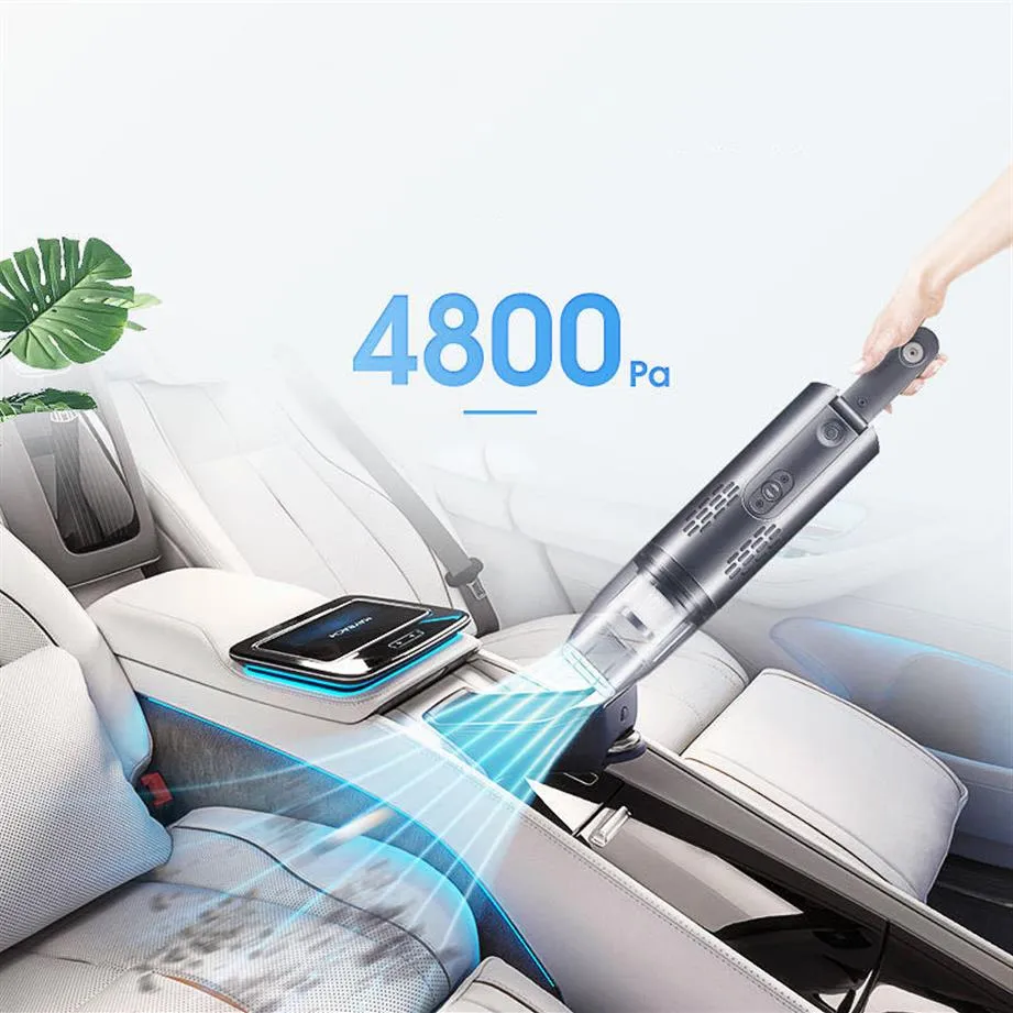 4800PA 75W Ménage Voiture Aspirateur Portable USB Rechargeable Sans Fil De Poche Mini Aspirateur Maison Nettoyage Sweeper259W