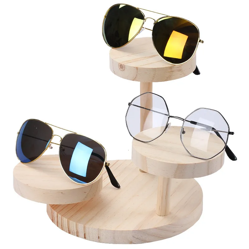 Jewelry Stand Wood Sunglass Display Racks Shelf Eyeglasses Show Stand Jewelry Holder For 3 Pairs Glasses Showcase Women 230728