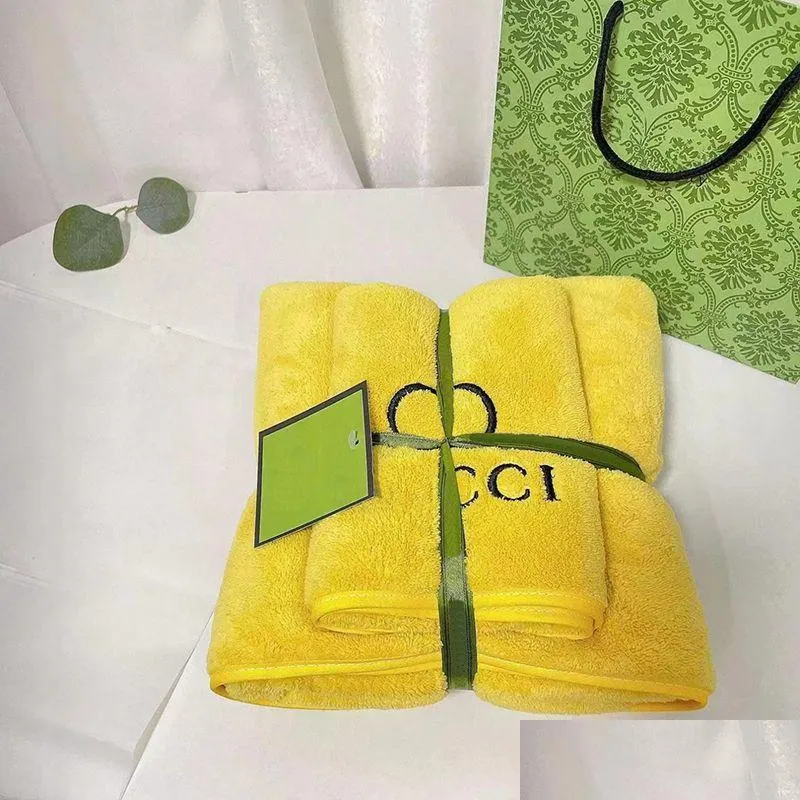 Towel 2022 Designer Bath Set Coral Veet Fashion Towels Face Luxury Unisex Absorbent Men Womens Wash Cloths G 2208171D Drop Delivery Dhlgr