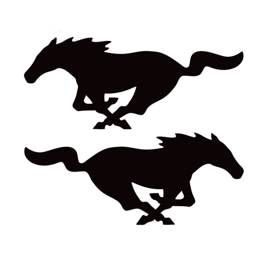 1Pair 22cm 8 8cm Mustang Horse1 Right &1 LeftFashion Vinyl Decals Car Stickers With Black And White CA-3006174G