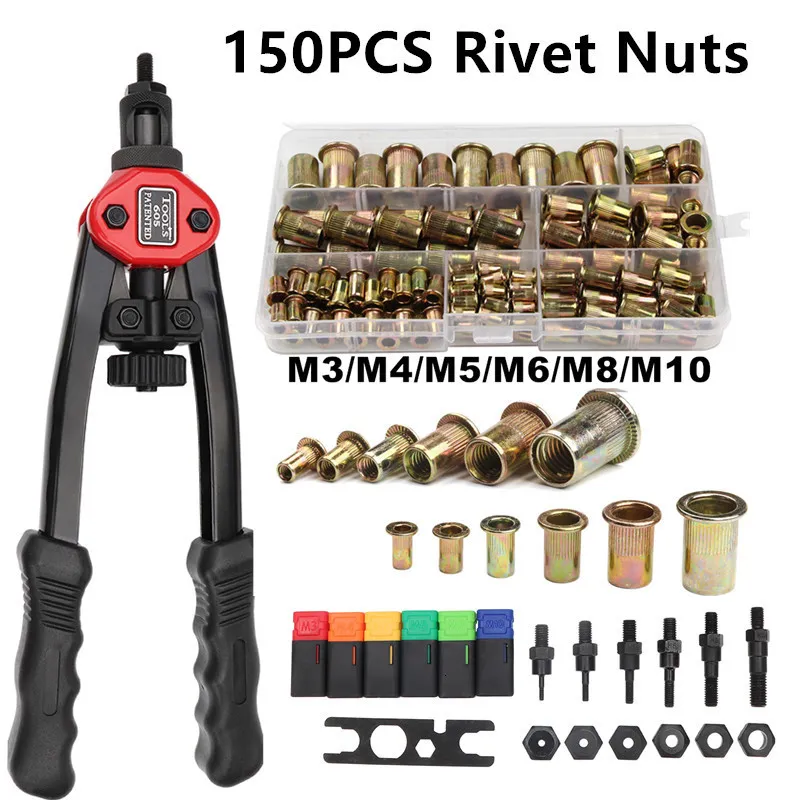 Części narzędzi 150pcs Nut Nut Ręcznie Gwintowane nakrętki Pistolet BT605 M3 10 Podwójna wkładka ręczna Niceting Rivnut 230727