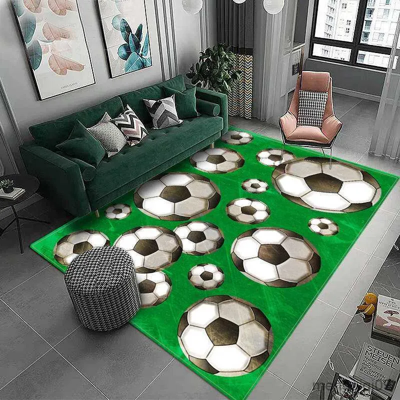 Carpets Football Field Capet For Kids Room Soft Floor Mat Large Carpet Children Washable Baby Room Play Mat Boy's Rug R230728