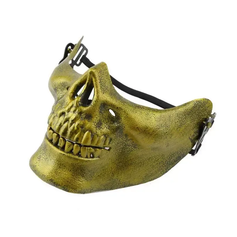 Half Face Protective Mask For Halloween Skull mask CS combat gear half face protective terror mask skull warrior