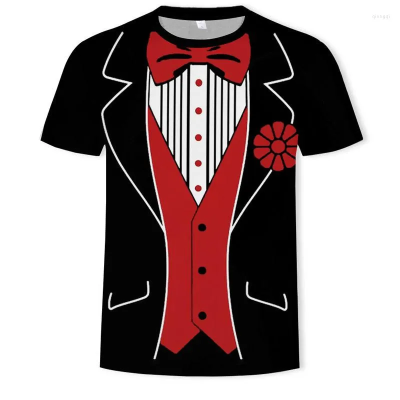 T-shirt da uomo 2023 T-shirt da uomo Tuxedo Stampa 3D T-shirt divertenti Camisetas a maniche corte Maglietta estiva