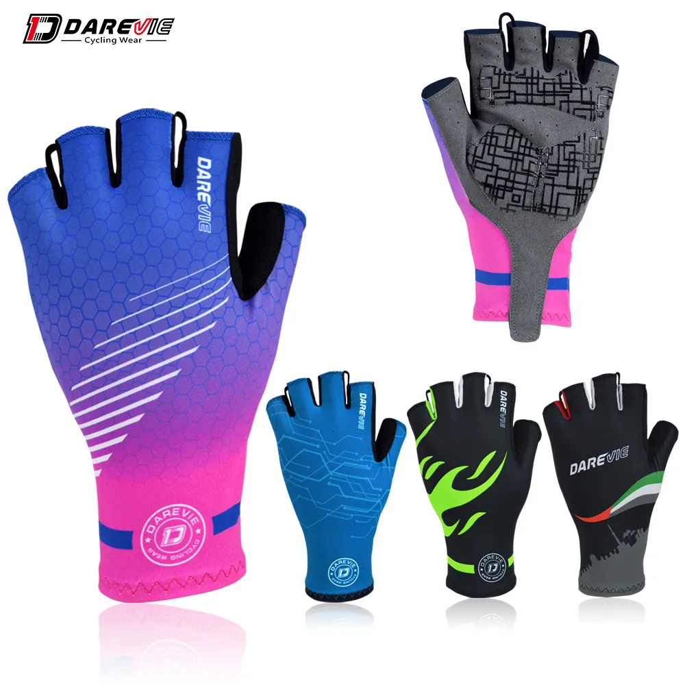 Велосипедные перчатки Darevie Cycling Gloves Женщины Half Finger Gel Law -Resepresse -Reshable Droate Glove Pro Road Gloves Gloves без пальцев перчатки 230727