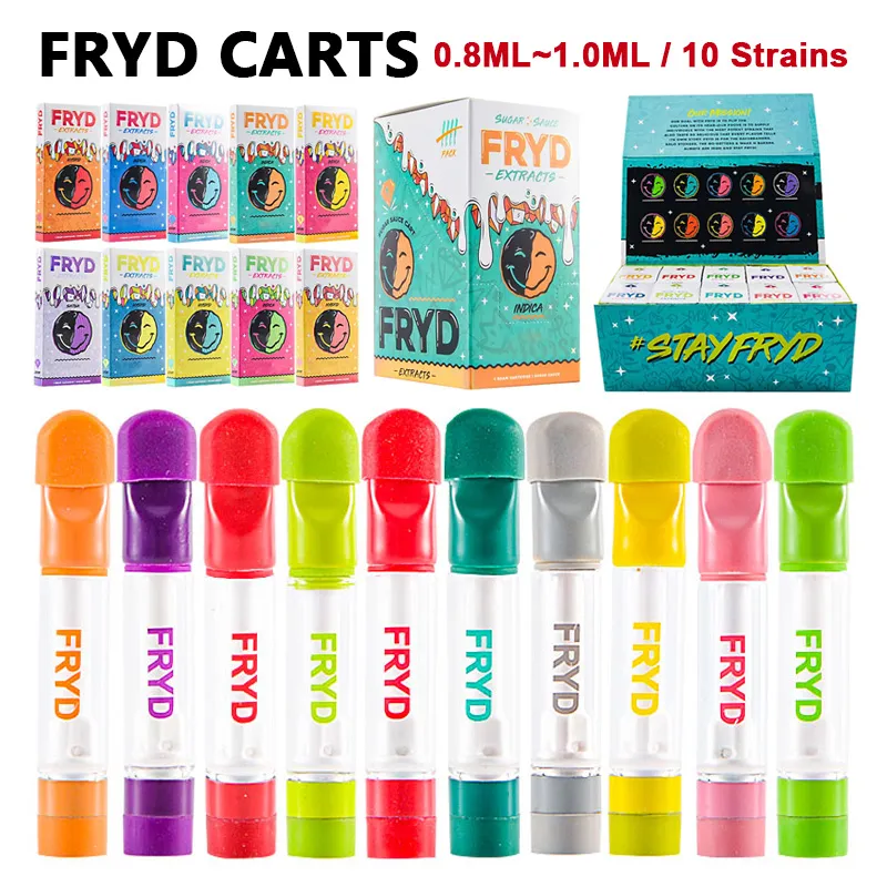 Empty Fryd Vape Carts 0.8ML 1.0ML Cartridge Full Ceramic Atomizer Extracts Live Resin Thick Oil