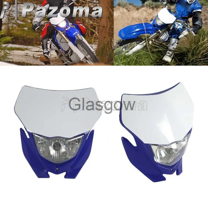 Oświetlenie motocyklowe MX Motocross Reflektor Supermoto Dirt Bikes Reflektor dla Yamaha WRF WR YZ TTR 250 450 OFF DROGA ENDURO LAMPA LAMPĘ Błęki Biały X0728