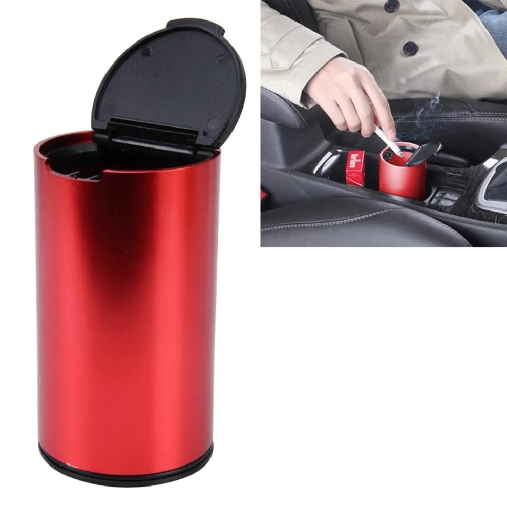 Portable Car Ashtray Auto Stainless Steel Trash Rubbish Bin Ashtray for Most Car Cup Holder299L