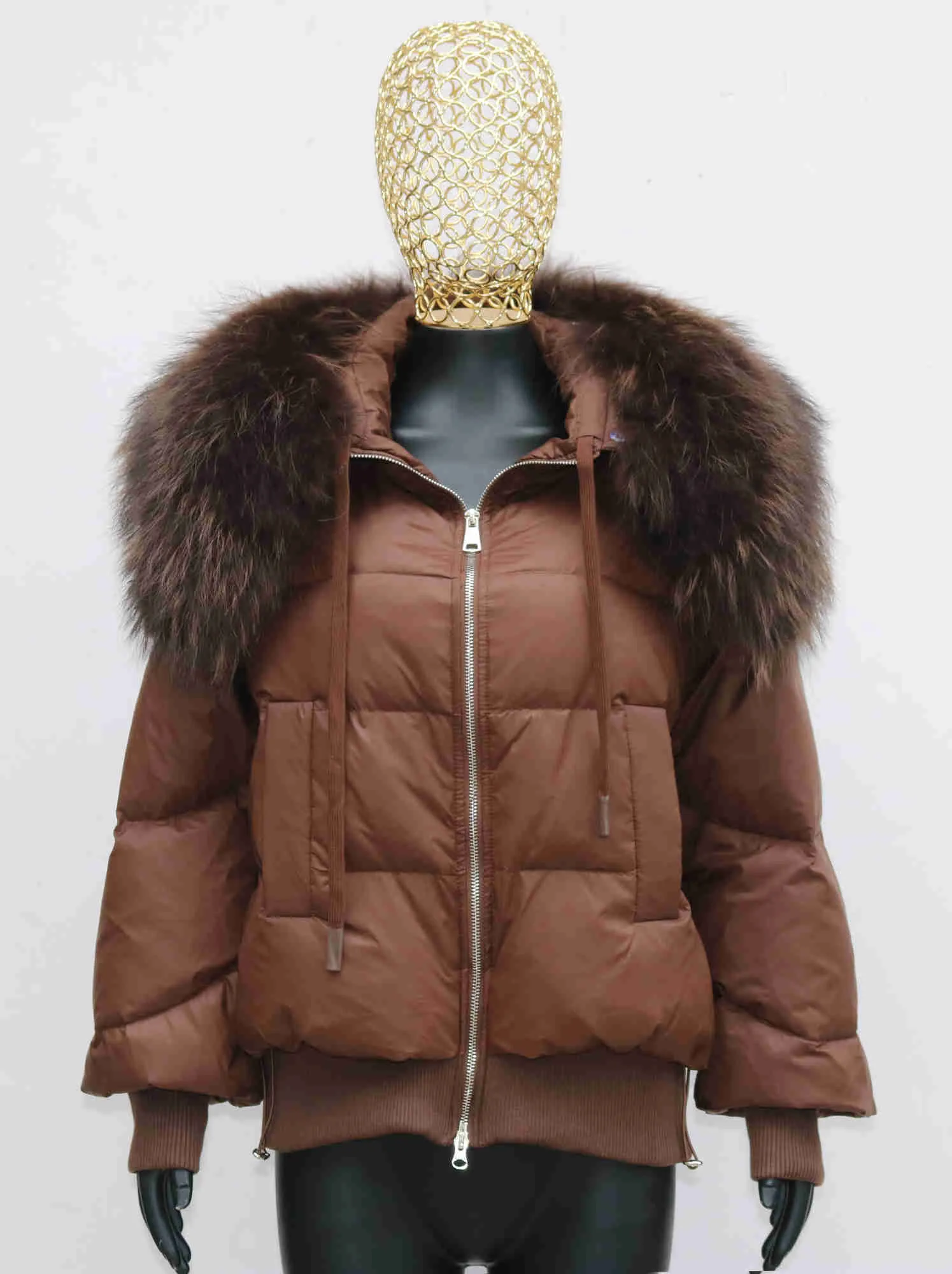 Women's Fur Faux Fur FURTJY New Fashion Winter Women Warm Loose Coat Natural Real Fur Collar White Duck Down Jacket Thick Luxury Outerwear HKD230727