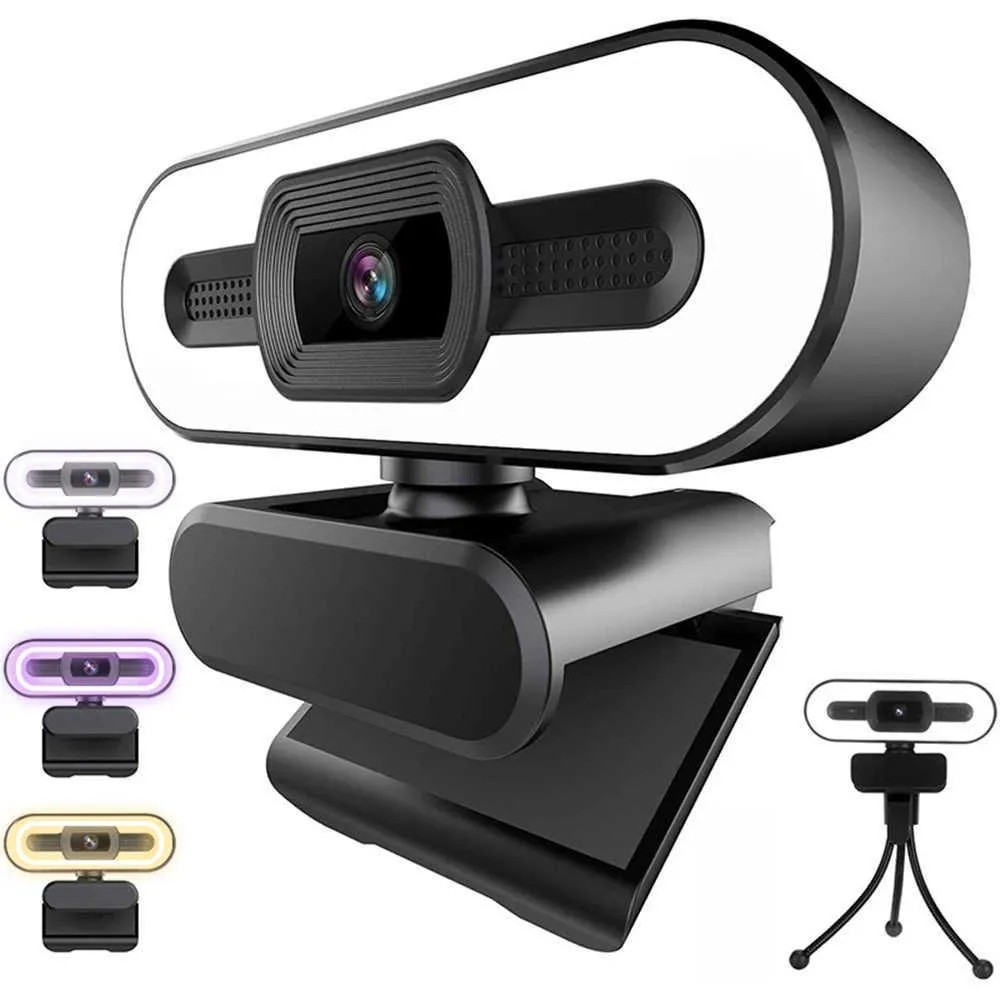 Webcams 1080P 2K Webcam Web Camera Estudo Chat Trabalho PC Laptop Desktop com Microfone Web Camera para Face Tiktok Live