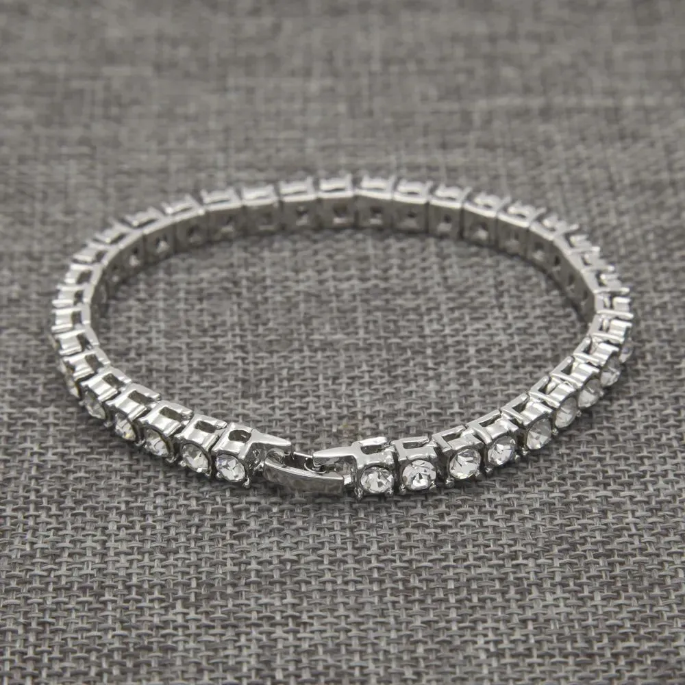 New Arrival Luxury Crystal Tennis Bracelet Gold Silver Color Braclet For Women Girls Party Wedding Hand Accessories Jewelry2970