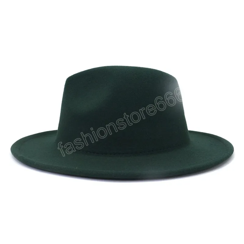 Extérieur vert intérieur léopard Patchwork laine feutre Jazz Fedora chapeaux femmes hommes hiver vert Panama deux tons fête chapeau formel