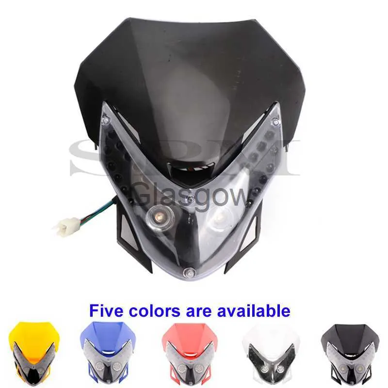 إضاءة الدراجات النارية Universal 12V 18W المصباح الأمامي للدراجات النارية مصباح رأس Fairing Lamp for Motocross Pit Dirt Bike CRF Apollo accessories x0728