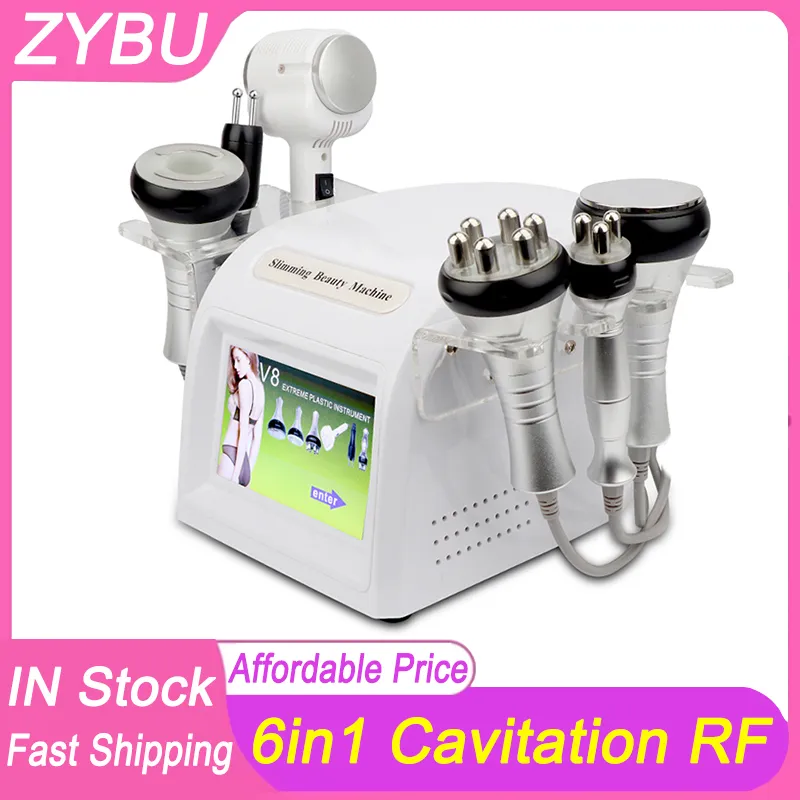 Nuovo 6 in 1 Vuoto 40k RF Ultrasonic Cavitation Hot Cold Hammer Lipo Bruciare i grassi Corpo Dimagrante Ringiovanimento della pelle Modellamento del corpo Rafforzamento Macchina laser per il sollevamento del viso