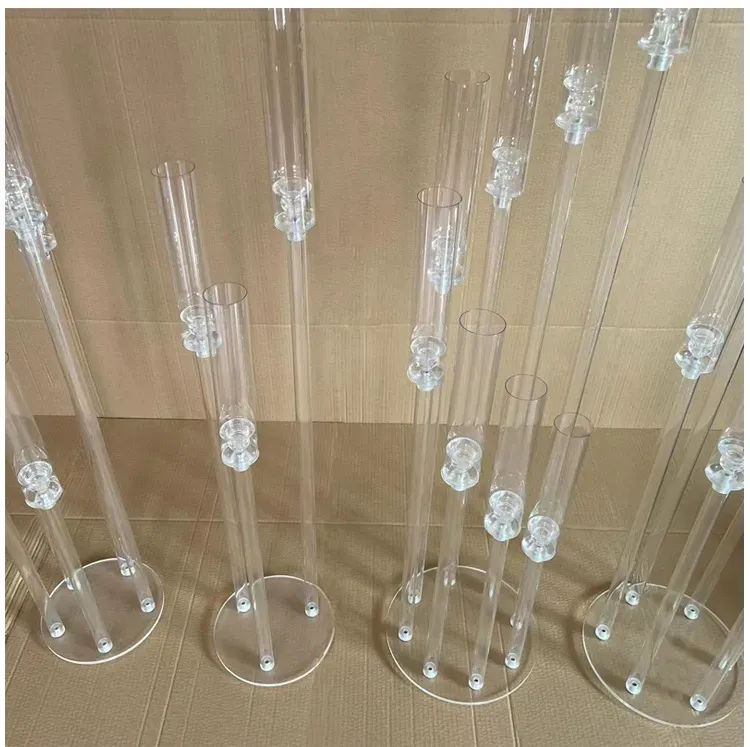 Acrylic Candelabra All Clear Candle Holders Wedding Candlesticks Table Centerpieces Flower Stand Holder Big Candelabrum