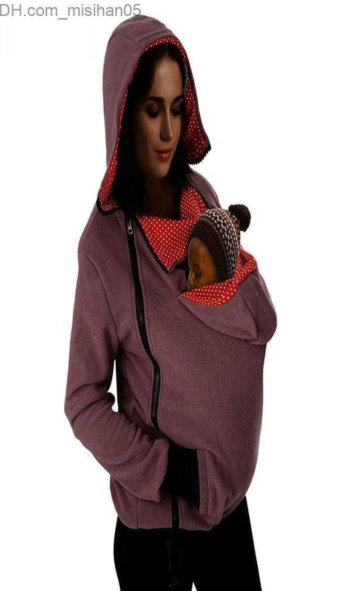 Abiti premaman Giacca marsupio Felpa con cappuccio canguro Capispalla invernale premaman Cappotto per donne incinte Gravidanza ispessita Bambino che
