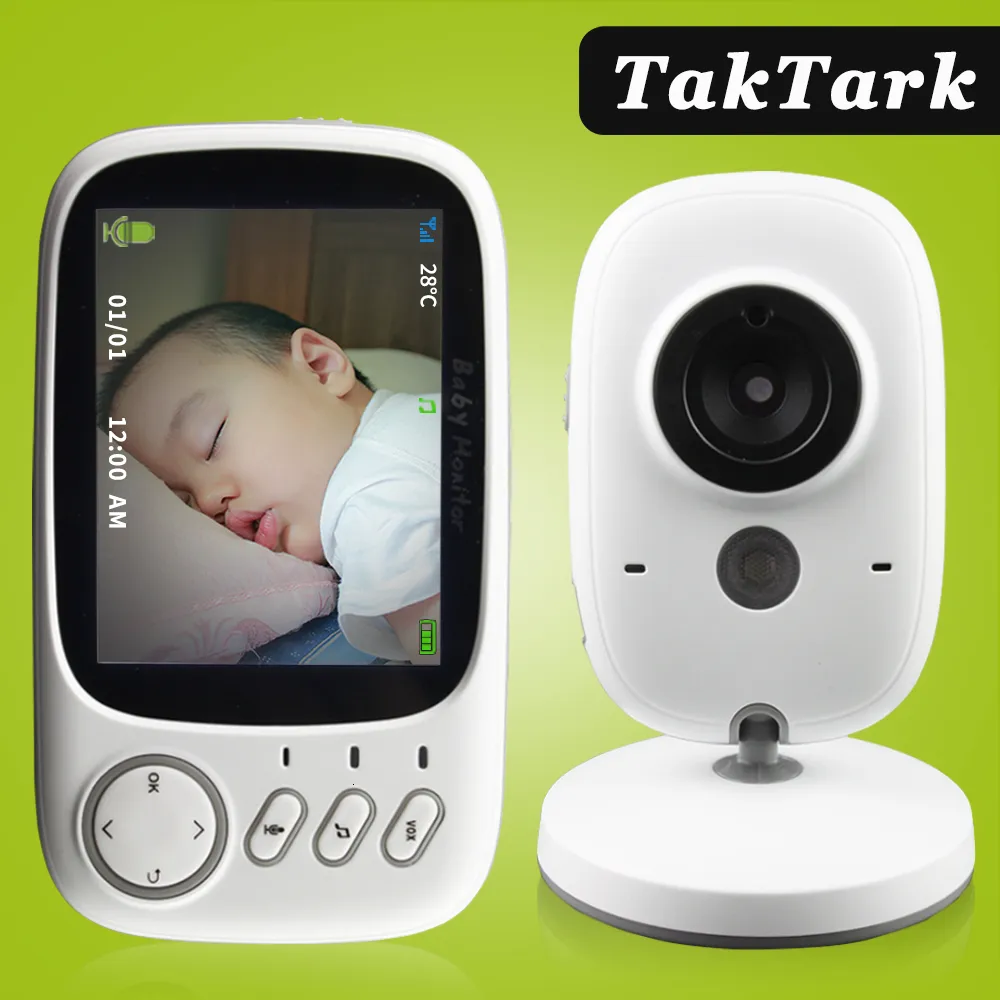 Moniteurs pour bébé 32 pouces Moniteur vidéo couleur sans fil Haute résolution Nanny Caméra de sécurité Vision nocturne Surveillance de la température 230727