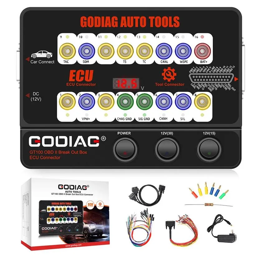 GODIAG GT100 OBD II Break Out Box ECU Connector Test Platform Voor ECU Onderhoud Diagnose Programma Coding263V