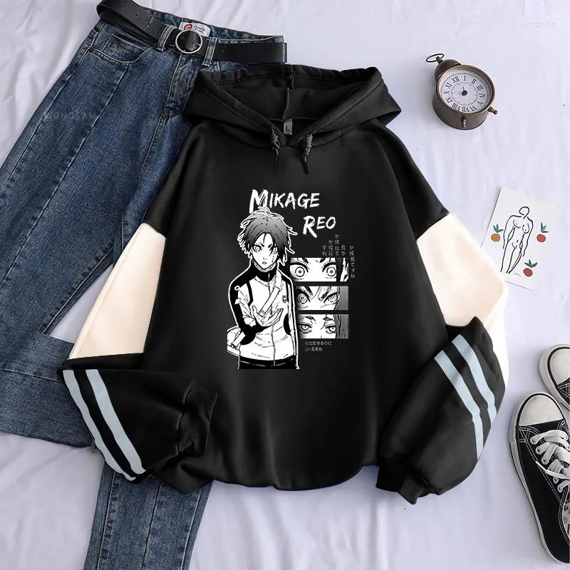 Men's Hoodies BLUE LOCK Mikage Reo Manga Anime Printed Autumn Hooded Streetwear Men Women Long Sleeves Casual Fleece Sweatshirts