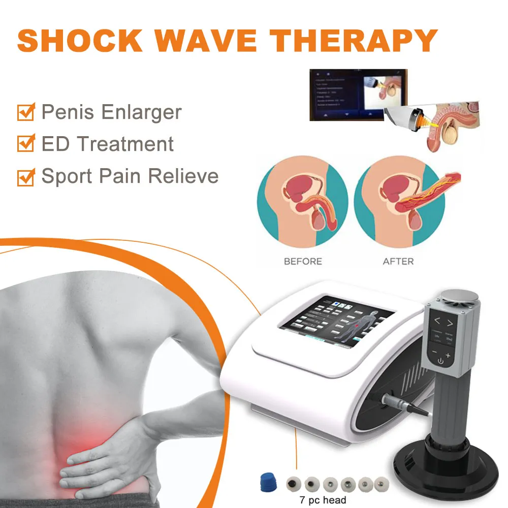 Machine de thérapie par ondes de choc extracorporelles électromagnétiques à usage domestique portable avec poignée intelligente pour le traitement ED et l'appareil de massage corporel