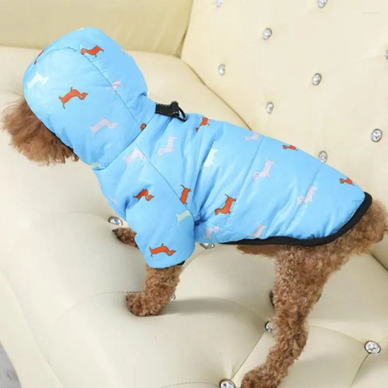 Hondenkleding Winter Hoodie Voor Kleine Honden Warme Pet Kleding Sweatshirt Teddy Hooded Gewatteerde Jas Puppy Cartoon Patroon Waterdicht