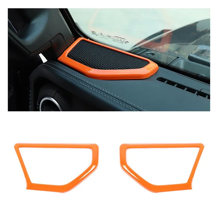 Orange ABS En pelarhögtalar Decoration Cover Trim för 2018-2020 Jeep Wrangler JL JT Interiör Tillbehör310L