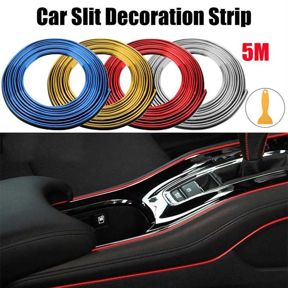 5m Universal Car Interior Moulding Trim Line Strips Auto Car Door Gap Edge Trim Strip Linea decorativa Sticker car Accessories243i
