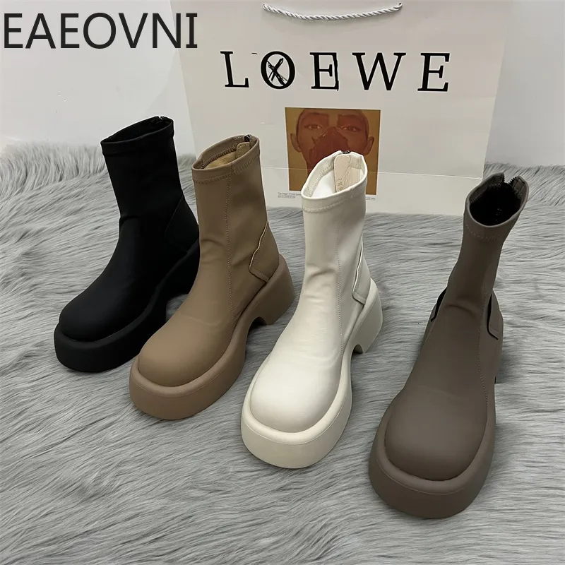 Stövlar Autumn Winter Ankle Boots For Women Fashion Zippers Punk Style Short Booties Thick Bottom Woman's Boots 230727