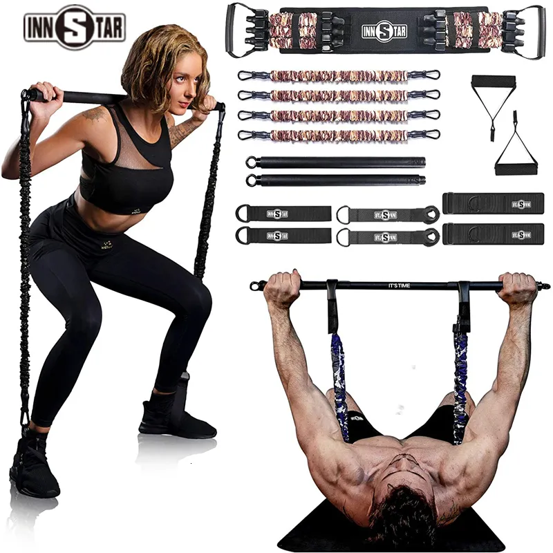 Fasce di resistenza INNSTAR Bench Press Fasce di resistenza Set Squat Fascia elastica Muscolo Espansore toracico Esercizio Gomma Home Gym Attrezzature per il fitness 230729