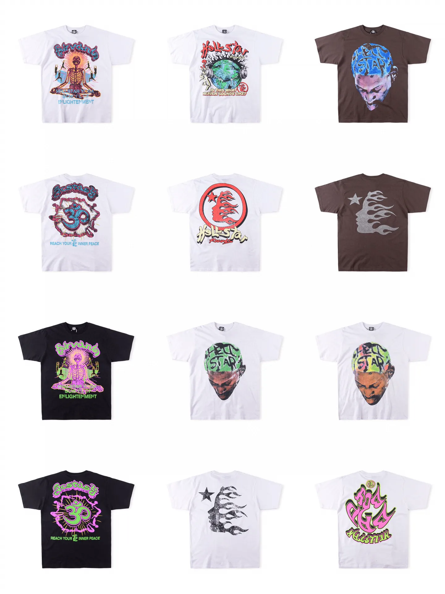 Erkek t Shirts Kadın Lüks Tasarımcıları Gömlek Moda Hellstar Stüdyoları Rodman Yeşil Tee Erkek Gündelik Kısa Kollu Sokak Tasarımcı Top