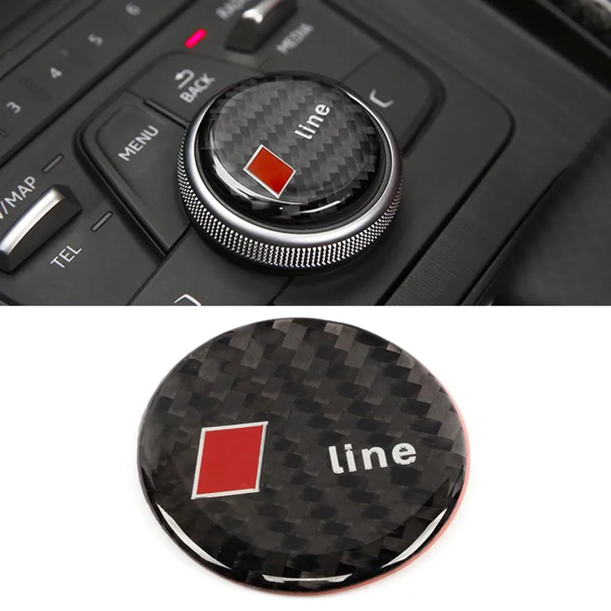 Car Accessories Center Multi Media Knob Button Trim Sticker Cover Frame Interior Decoration for Audi A4 A5 S4 S5 B9 2017-2020221B