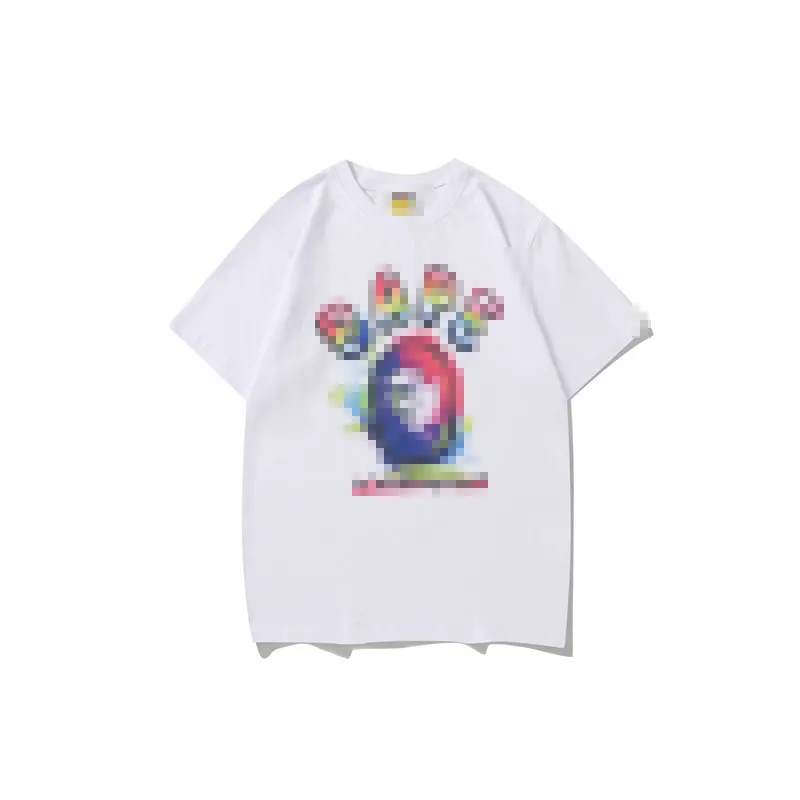 A Bathing Ape Shirt Summer New Men # 039; s Colorful Lettera manica corta Youth Graffiti girocollo sciolto Bathing Ape T-shirt nere