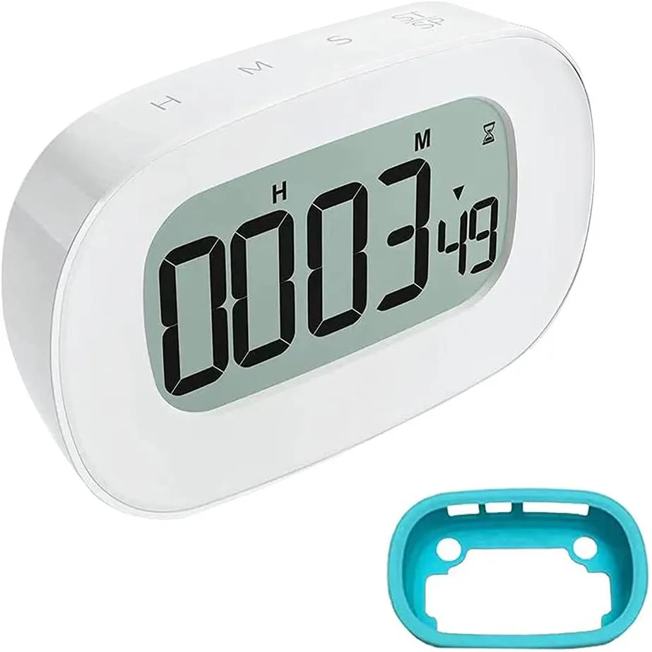 Temporizador Cronômetro e Relógio de Cozinha Visor LCD Grande Relógios Digitais de Contagem Regressiva Retrovisor Magnético 12H 24H Display2172