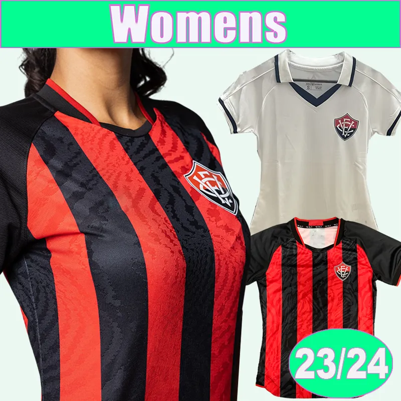 23 24 Esporte Clune Vitoria Kadın Futbol Formaları Jadson Roberto Eduardo Santos Evden Futbol Gömlekleri Kısa Kollu Üniformalar