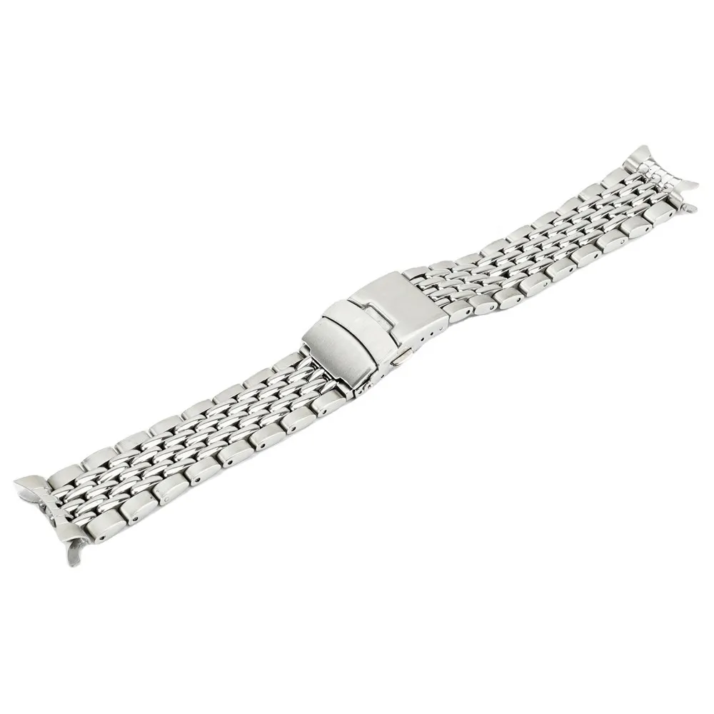 Bracelets de montre argent 316L acier inoxydable extrémité incurvée 20 MM 22 MM perle de bande de riz adapté pour SKX007 montre-bracelet 230727