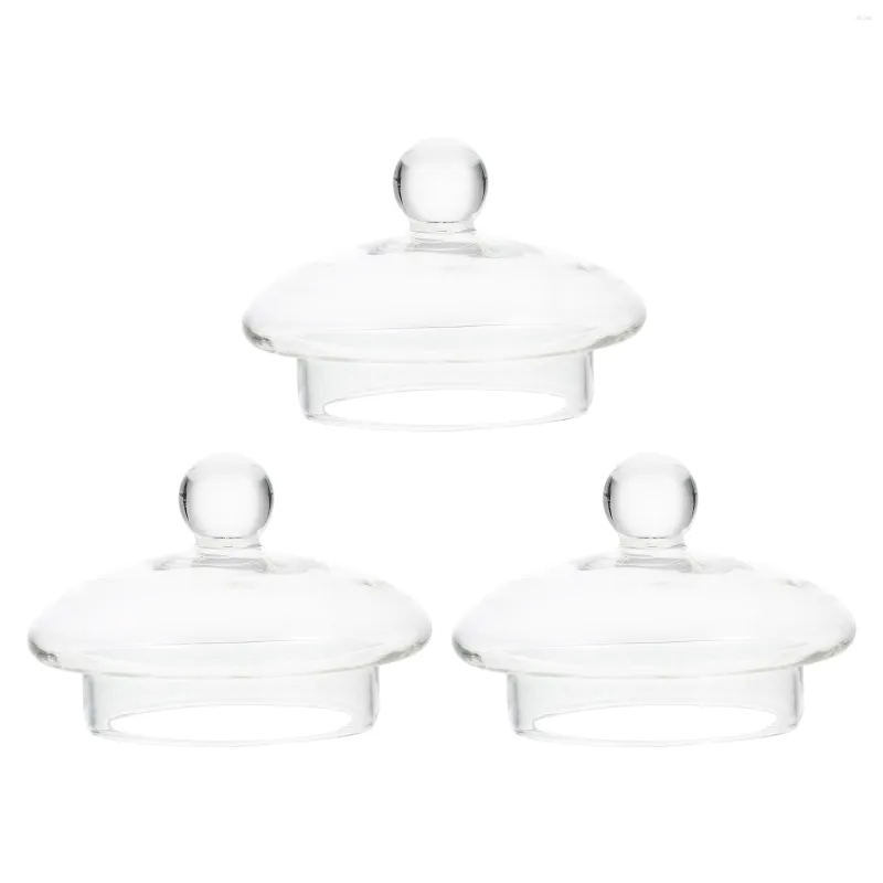 Dinnerware Sets 3 Pcs Glass Kettle Lid Round Strainers Colanders Clear Tea Teapot Accessories Jug Strainer