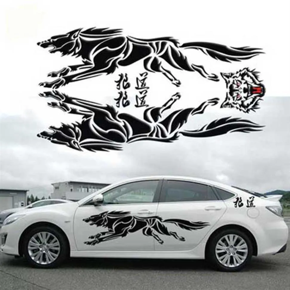 VOITURE Universal Wolf Autocollants De Voiture Scratch Body Animal Stickers Decal2221401253u