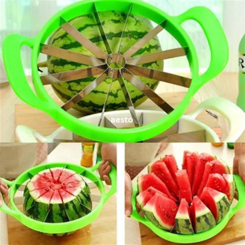 Rostfritt stål vattenmelon melonskärare cantaloupe köksskivare fruktavdelare #r362234z