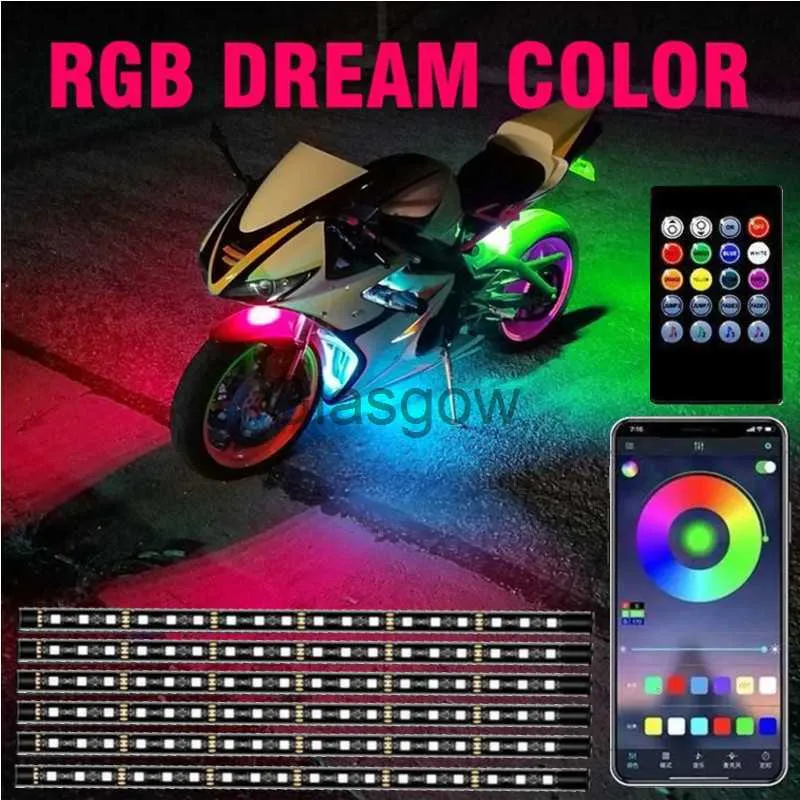 Motosiklet Aydınlatma 1SET RGB LED ARAÇ RÜR RENK YANMAK MOTOSİKLİ İÇİN BOŞLUK STRITE IŞIĞI MOTOSİKLİ İÇİN UNUVERNAL ATMOSHER LAMBA