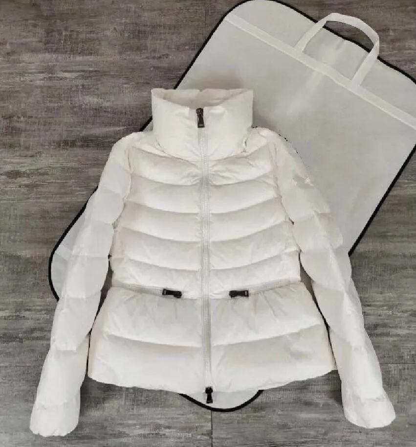 Vita da donna Piumini Cappotti berretto invisibile Giacche Piumino invernale Parka Capispalla firmato Europa Capispalla Calda giacca di piume Bianco