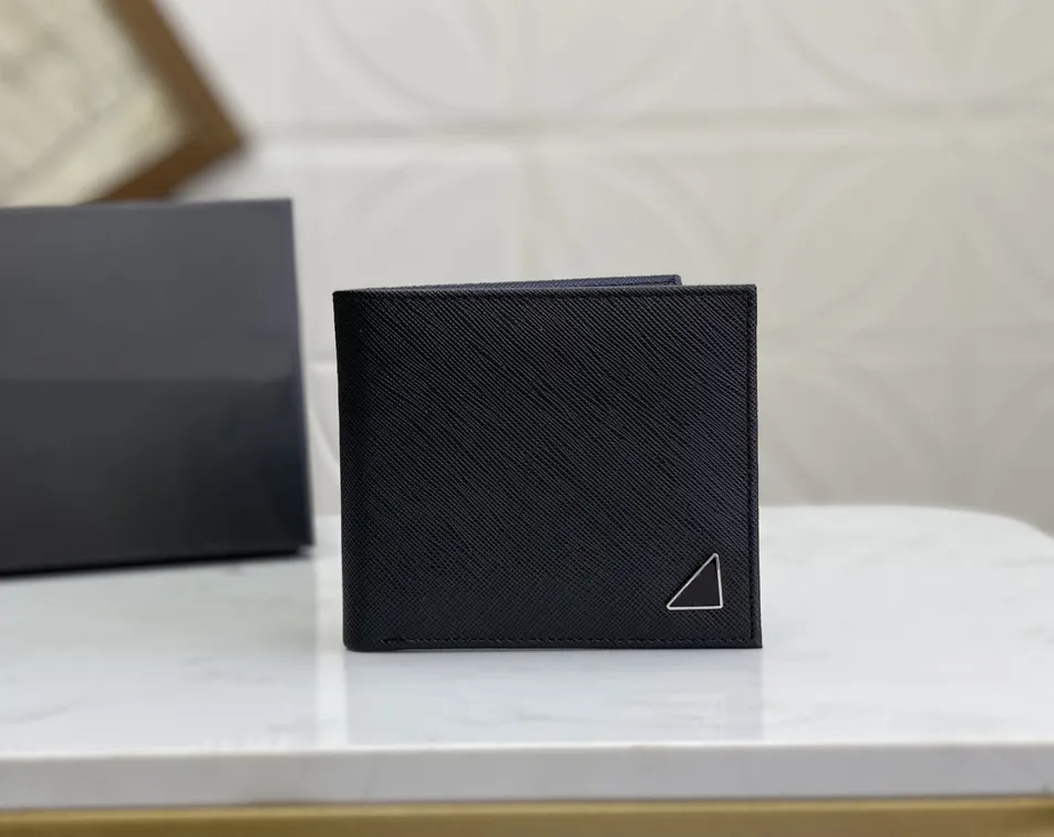 Luxury Mens Designer Triangle Mark Men Ridge Wallet With High Quality Stylist Card Holder