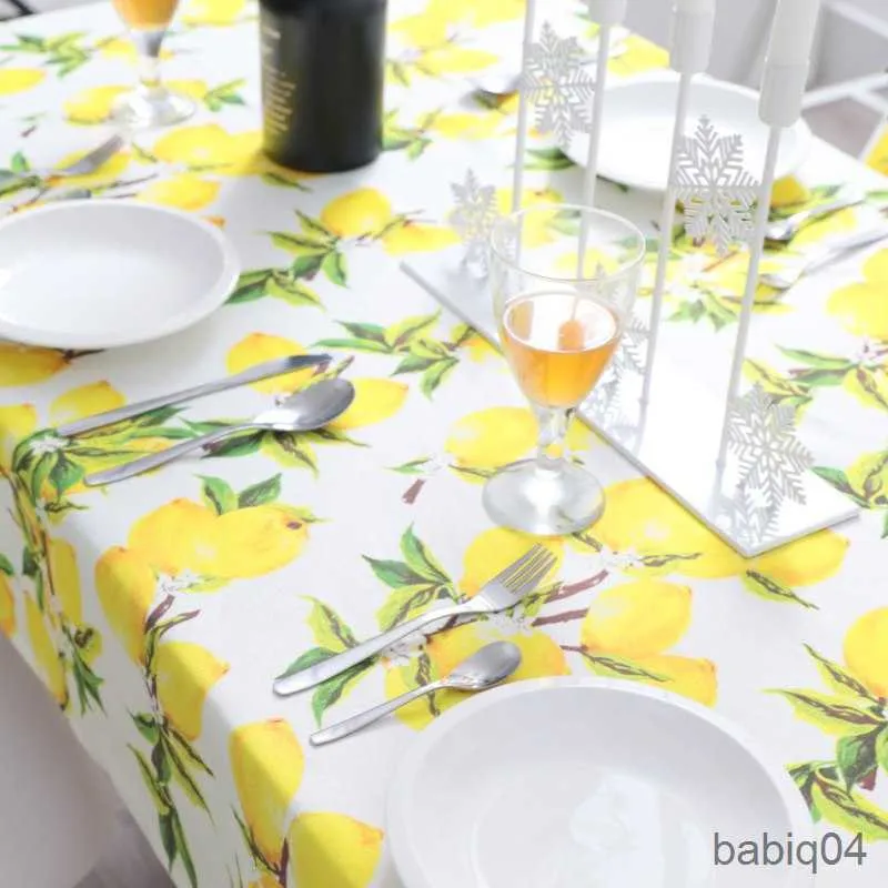 Toalha de mesa de limão toalha de mesa decorativa retangular cozinha jantar festa de aniversário capa de mesa toalha de chá capa de mesa à prova d'água R230726