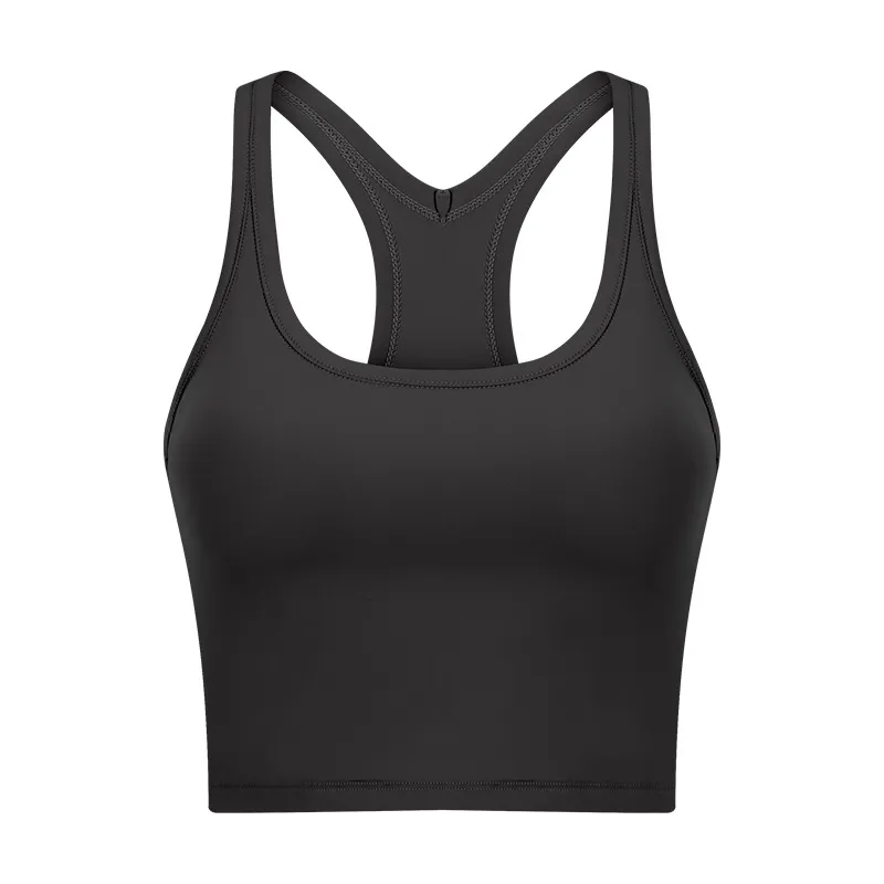 Yoga-Tanktop für Damen, dehnbar, schnell trocknend, für Sport, Workout, Laufen, Weste mit abnehmbaren Polstern