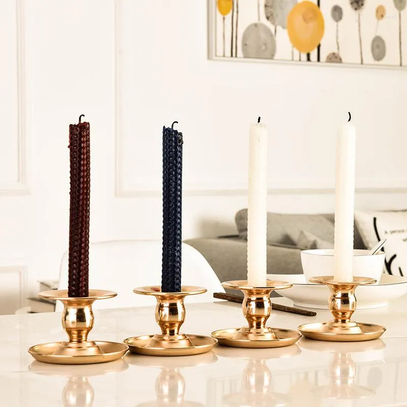 Candle Holders European Gold Home Dining Table Decoration Candlestick El Party Stand 2pcs / Lot