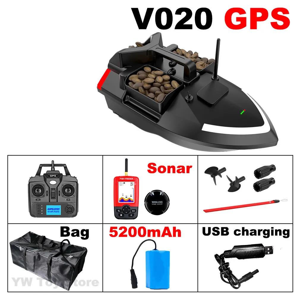 Electric RC Boats Fishing Tool Smart 40 Points V020 Sonar GPS Auto