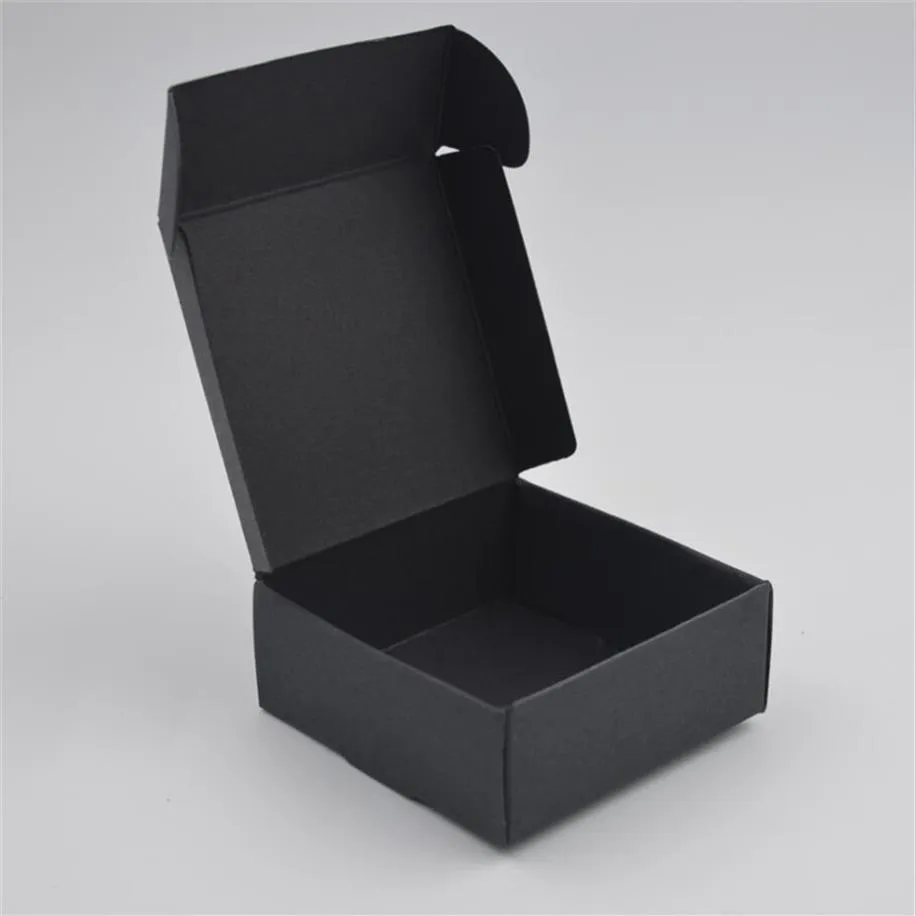 50st Black Wrapcraft Kraft Paper Packaging Box Wedding Party Small Present Candy Jewelry Package Boxes For Handmade Soap Box 210402281Q