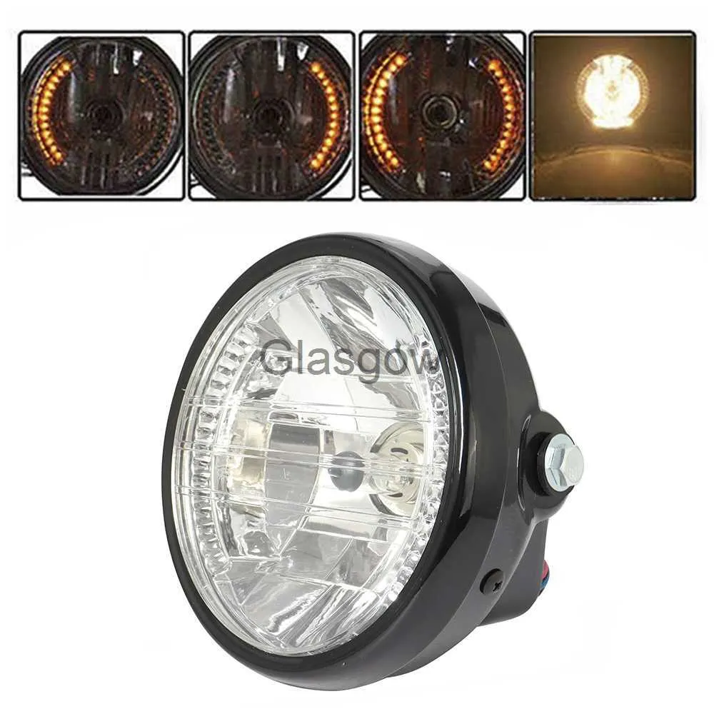 Oświetlenie motocyklowe dla Harley Bobber Honda Yamaha Kawasaki Cafe Racer 7 "12V Motocykl okrągły reflektor Sygnał Lampa głowa Lampa Universal X0728